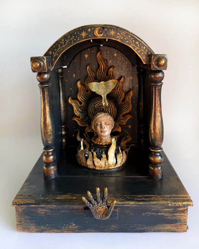 The Fire Was Kind mixed media sculpture by Carrie Ann Jackson, view 1