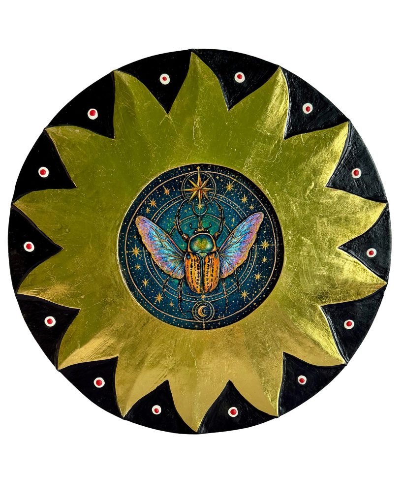 The Cartographer of Hidden Suns mixed media piece by Carrie Ann Jackson, view 1