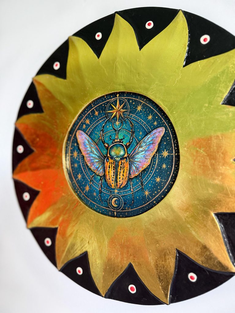 The Cartographer of Hidden Suns mixed media piece by Carrie Ann Jackson, view 2